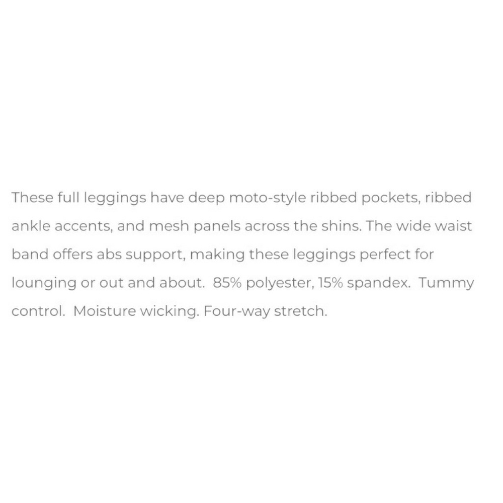NWT-WHITE MOTO LEGGINGS w/RIBBD POCKETS & ACCENTS - Picture 6 of 7